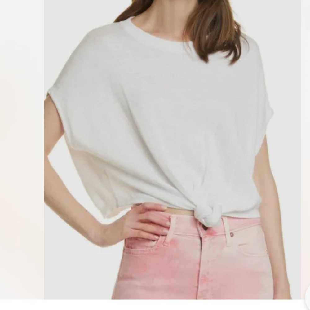 Alice + Olivia Classics Cammy Tie-Front Short Sleeve top